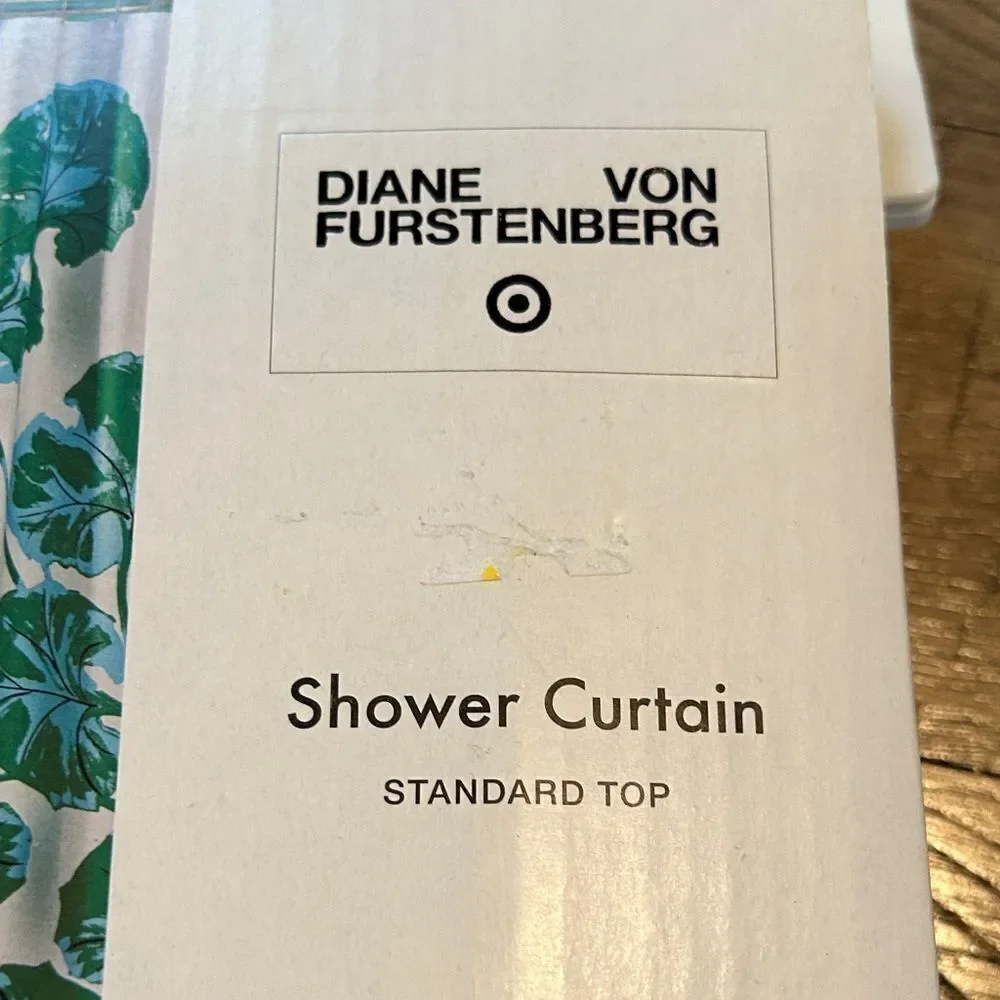 Diane Von Furstenberg Tropical Green and White Shower Curtain